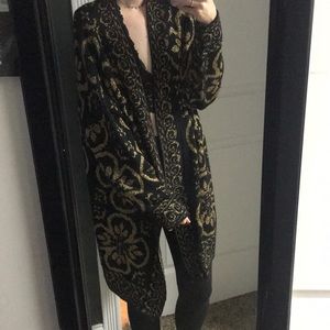 Gold & Black Oversized Cardigan
